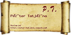Péter Tatjána névjegykártya